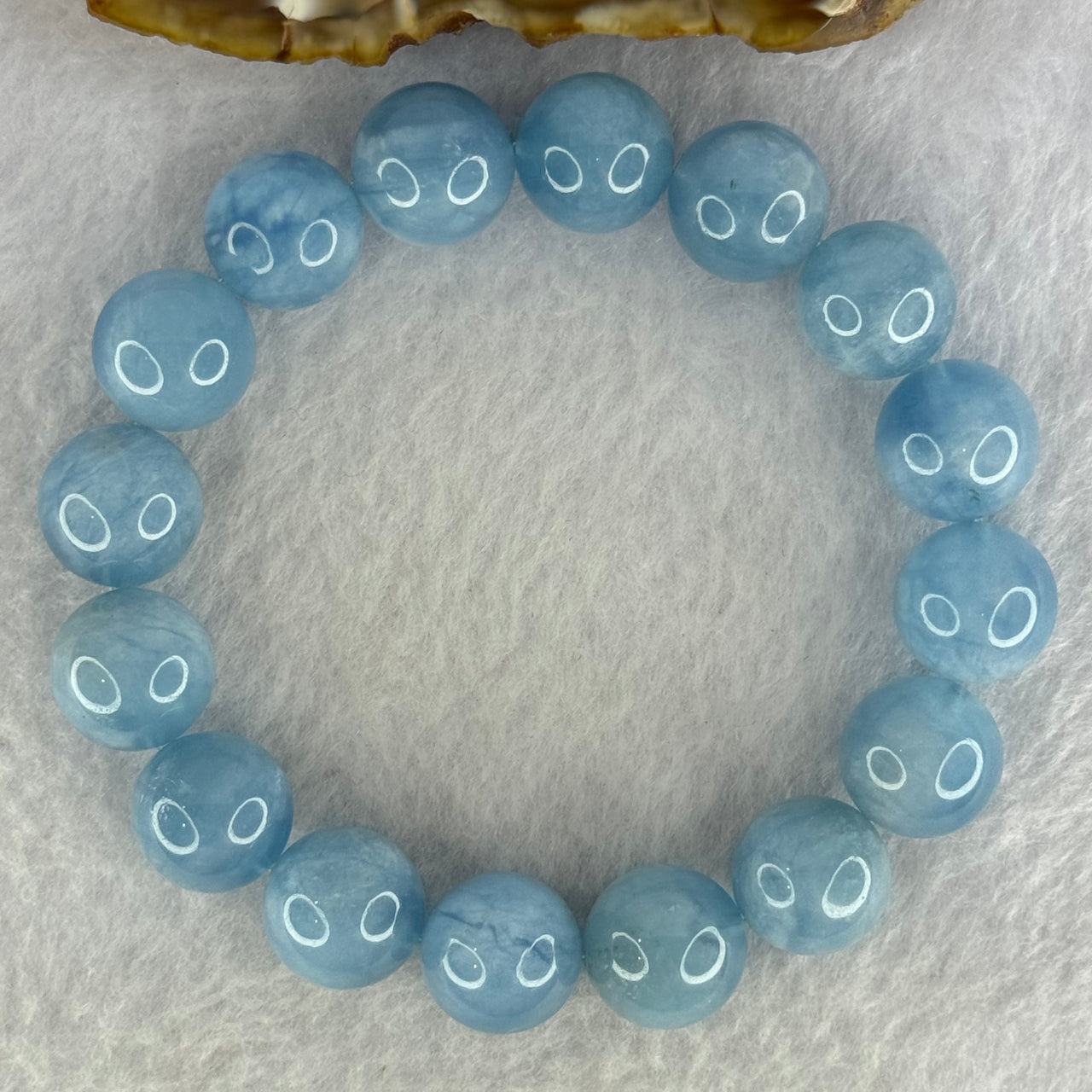 Natural Aquamarine Beads Bracelet 57.78g 19cm 13.9mm 16 Beads