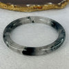 Transparent Colourless with Dark Black Grey Piao Hua Sodium Feldspar Jade Bangle 水沫玉手镯 Internal Diameter 58.6mm 34.68g 8.9 by 8.9mm