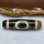 Natural Powerful Tibetan Old Oily Agate Sky Door Serenity 1 Eye Dzi Bead Heavenly Master (Tian Zhu) 一眼天诛 12.55g 47.9 by 12.6mm - Huangs Jadeite and Jewelry Pte Ltd