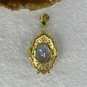 Cubic Zirconia with Crystals in Gold Color Claps for Pendent 10.49g 18.1 by 13.3 by 8.5mm - Huangs Jadeite and Jewelry Pte Ltd