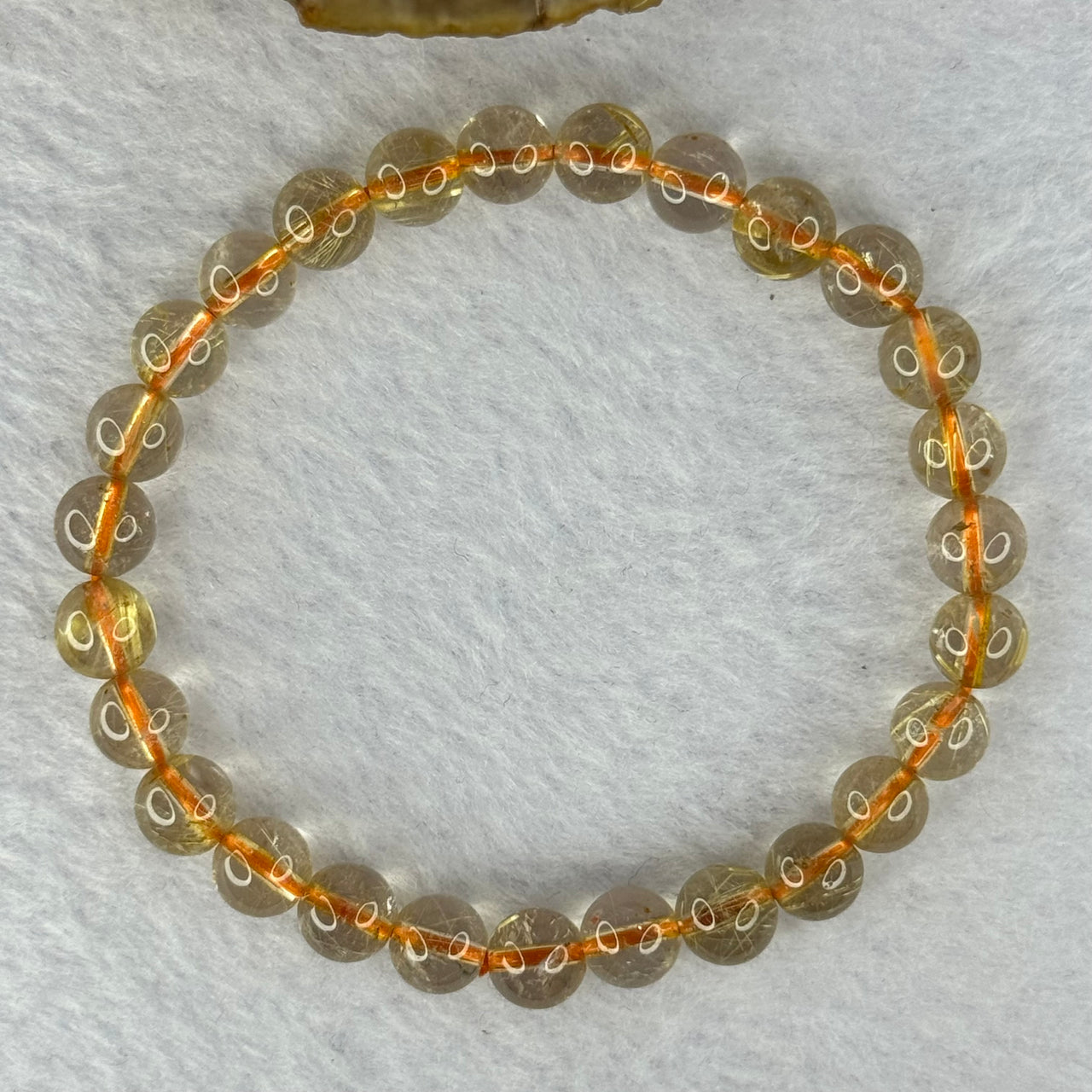 Natural Golden Rutilated Quartz Beads 天然金发水晶手链 13.60g 16cm 7.3mm 27 Beads - Huangs Jadeite and Jewelry Pte Ltd