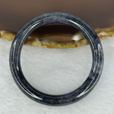 Type A Black Grey Wuji Jadeite Baby Bangle 16.33g Internal Diameter 39.8mm 6.7 by 6.4mm