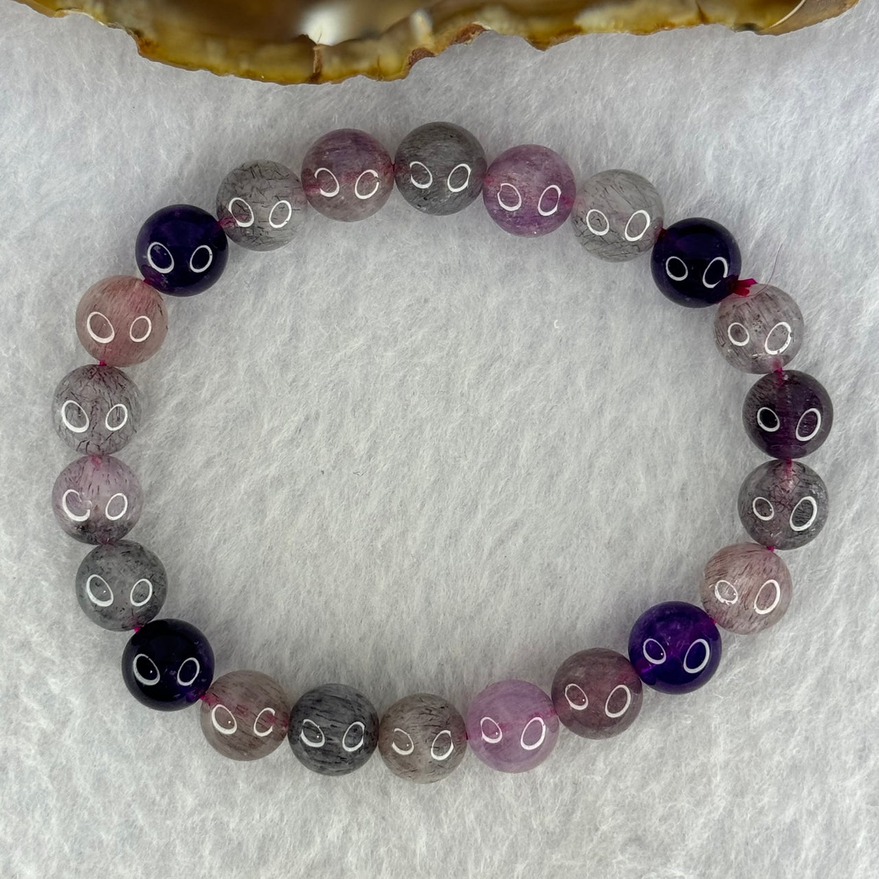 Natural Super 7 Beads Bracelet 19.93g 16cm 8.8mm 22 Beads