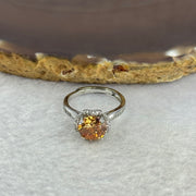 Yellow Moissanite in 925 Sliver Ring (Adjustable Size) S925银黄莫桑石戒指 2.9g 7.7 by 4.5mm - Huangs Jadeite and Jewelry Pte Ltd