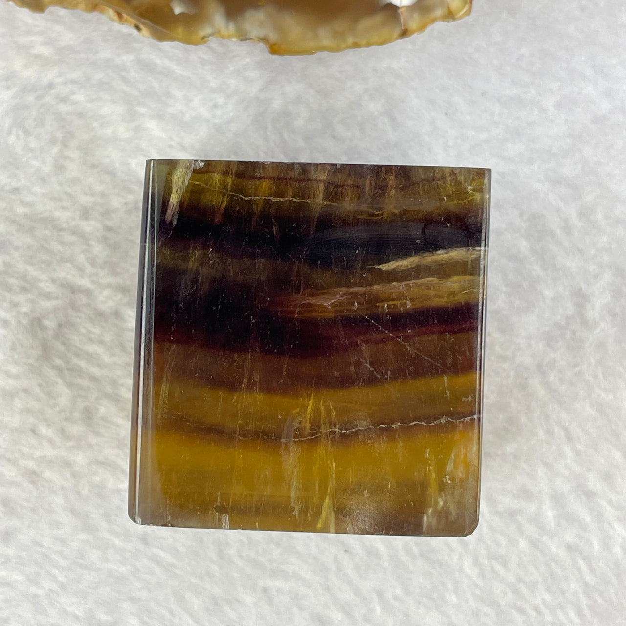 Rare Natural Yellow and Brown Fluorite mini Display 150.65g 38.9 by 33.5 by 37.2mm - Huangs Jadeite and Jewelry Pte Ltd