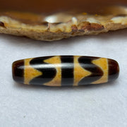 Natural Powerful Tibetan Old Oily Agate  Double Tiger Tooth Daluo Dzi Bead Heavenly Master (Tian Zhu) 虎呀天诛 7.05g 38.5 by 11.1mm - Huangs Jadeite and Jewelry Pte Ltd