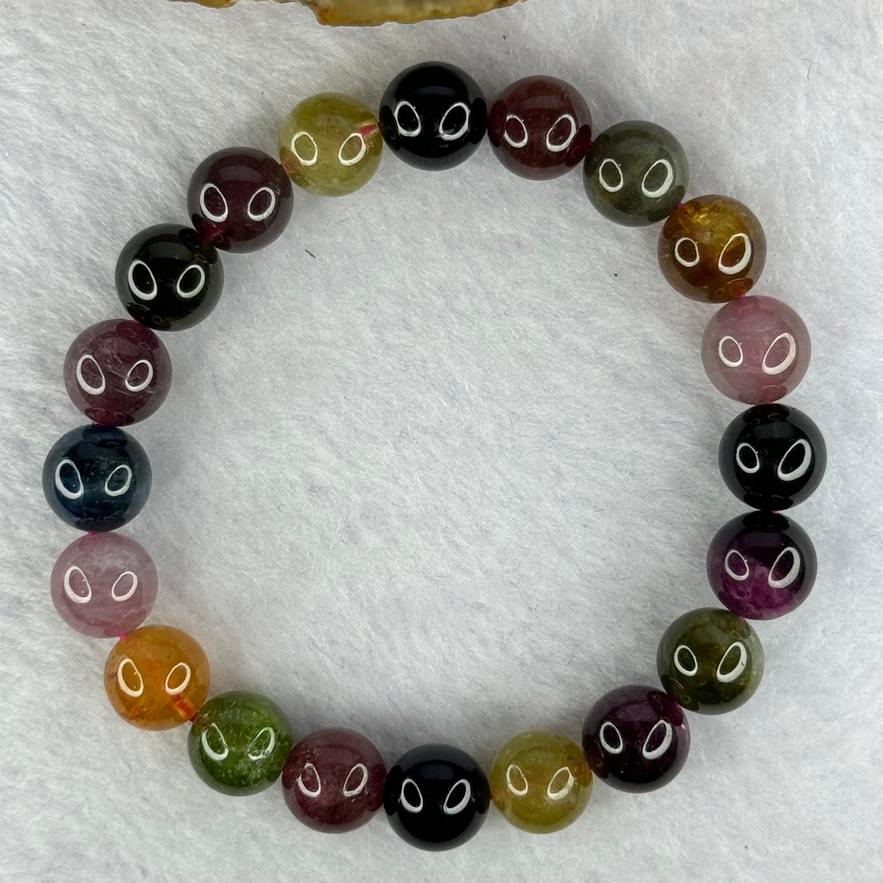 Good Grade Natural Tourmaline Beads Bracelet 好的天然碧玺珠手链 29.47g 16.5cm 9.9mm 20 Beads - Huangs Jadeite and Jewelry Pte Ltd