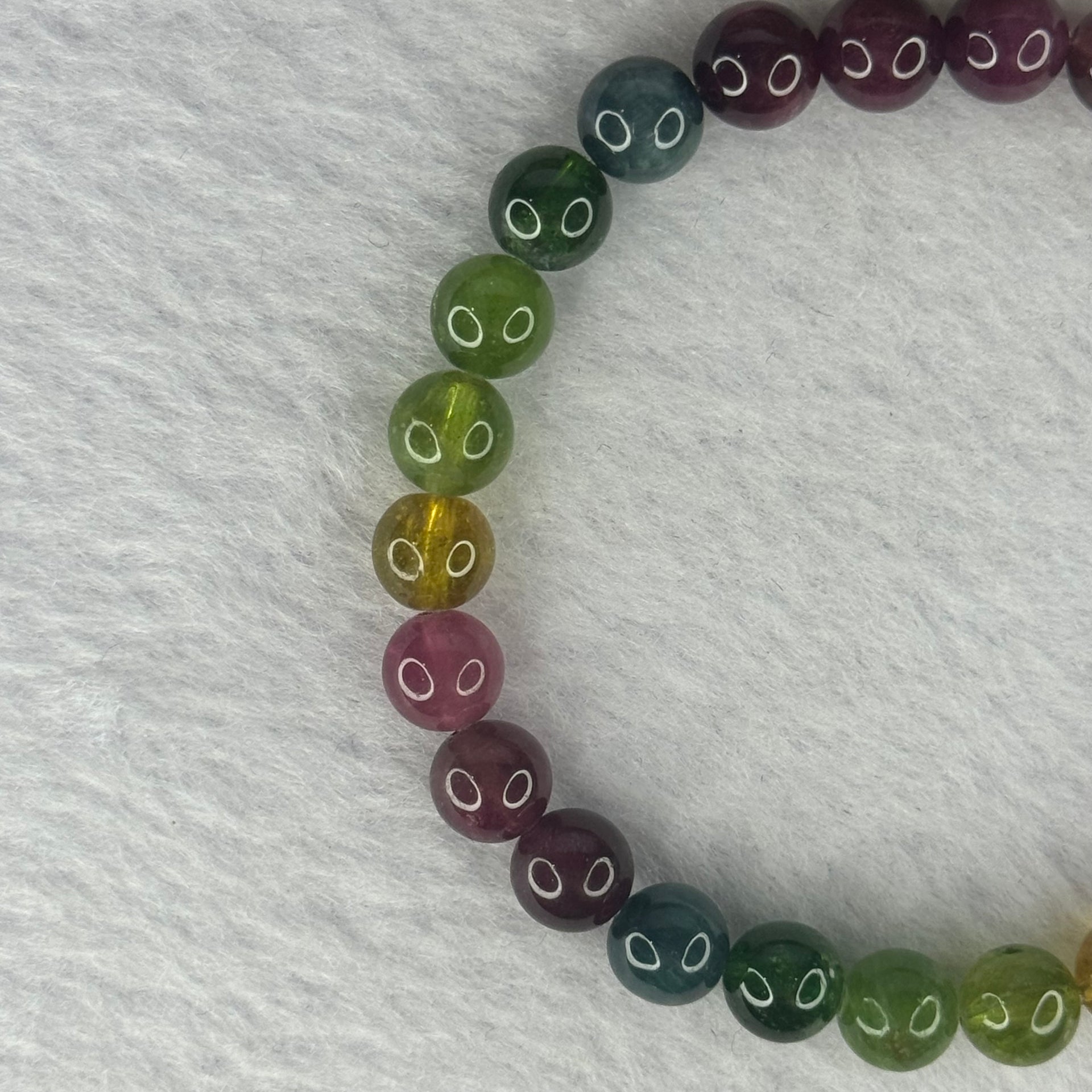 Good Grade Natural Tourmaline Beads Bracelet 好的天然碧玺珠手链 15.63g 16cm 7.3mm 26 Beads - Huangs Jadeite and Jewelry Pte Ltd