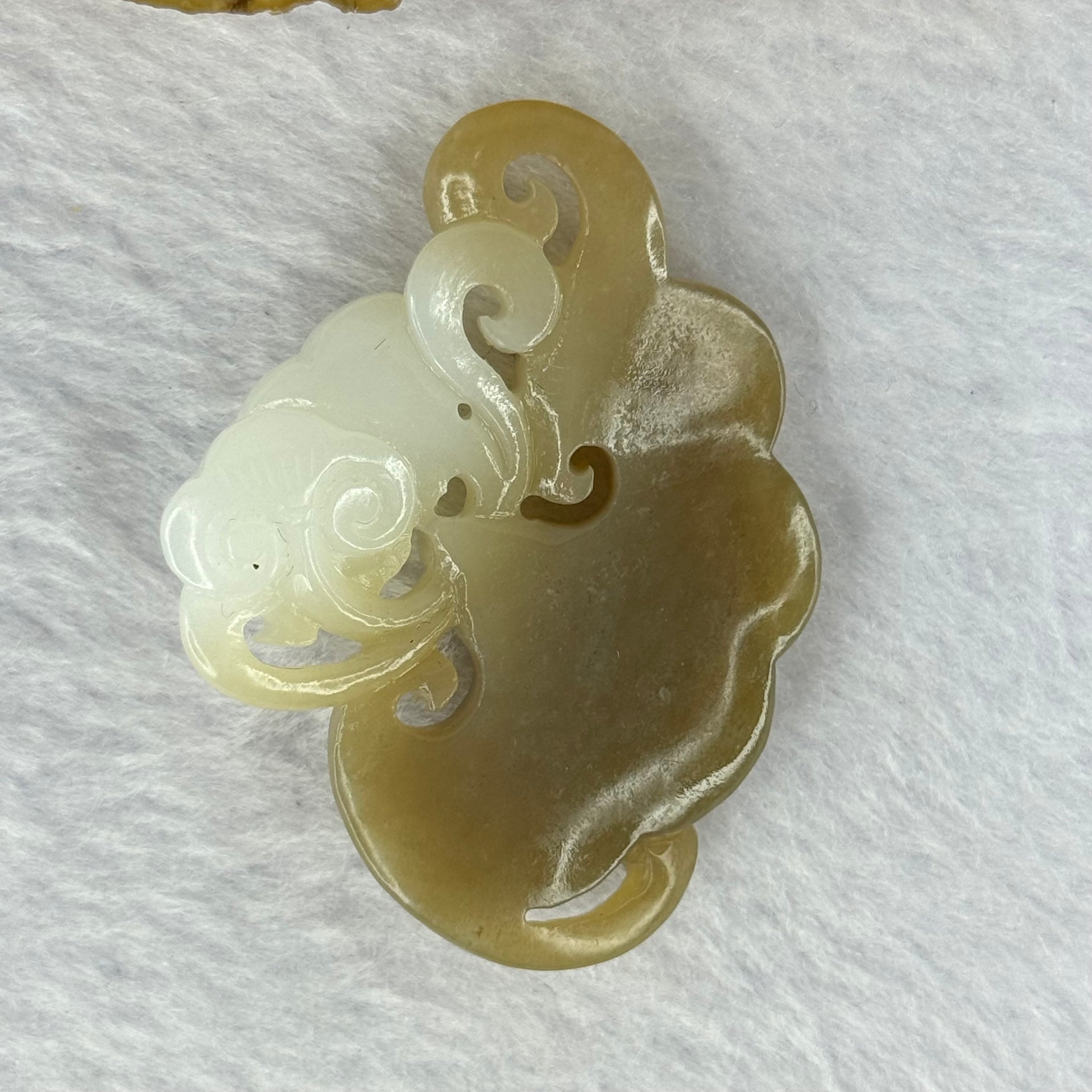 Natural Brown with White Nephrite Bat Pendant 18.57g 49.0 by 38.0 by 10.8mm - Huangs Jadeite and Jewelry Pte Ltd