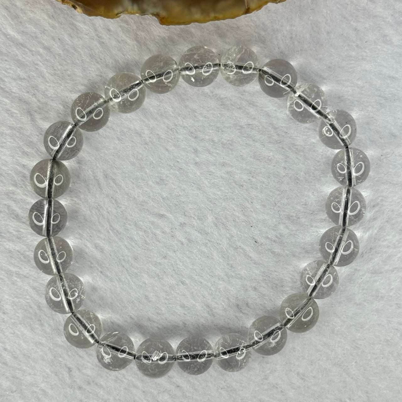 Natural Titanium Rutilated Clear Quartz 14.86g 15cm 7.8mm 24 Beads - Huangs Jadeite and Jewelry Pte Ltd