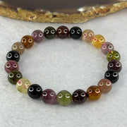 Good Grade Natural Tourmaline Beads Bracelet 好的天然碧玺珠手链 22.77g 16cm 8.9mm 22 Beads - Huangs Jadeite and Jewelry Pte Ltd