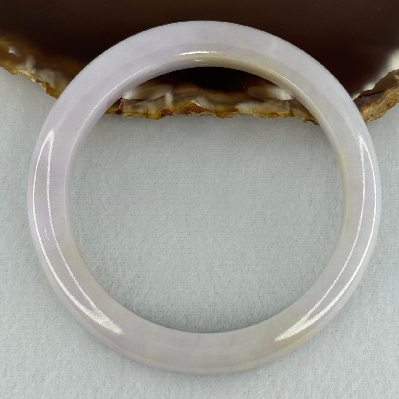 Type A Light Lavender with Yellow Jadeite Bangle Internal Diameter 55.6mm 40.51g 8.9 by 8.6mm (Close to Perfect)