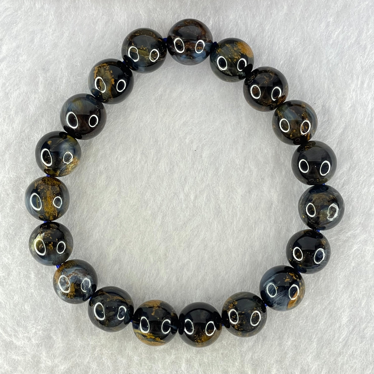 Good Grade Natural Petersite Beads Bracelet 27.55g 16cm 10.3mm 19 Beads