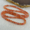 Natural Red Agate Beads Elastic Necklace 天然樱桃红玛瑙项链 24.80g 50cm 5.9mm 98 Beads