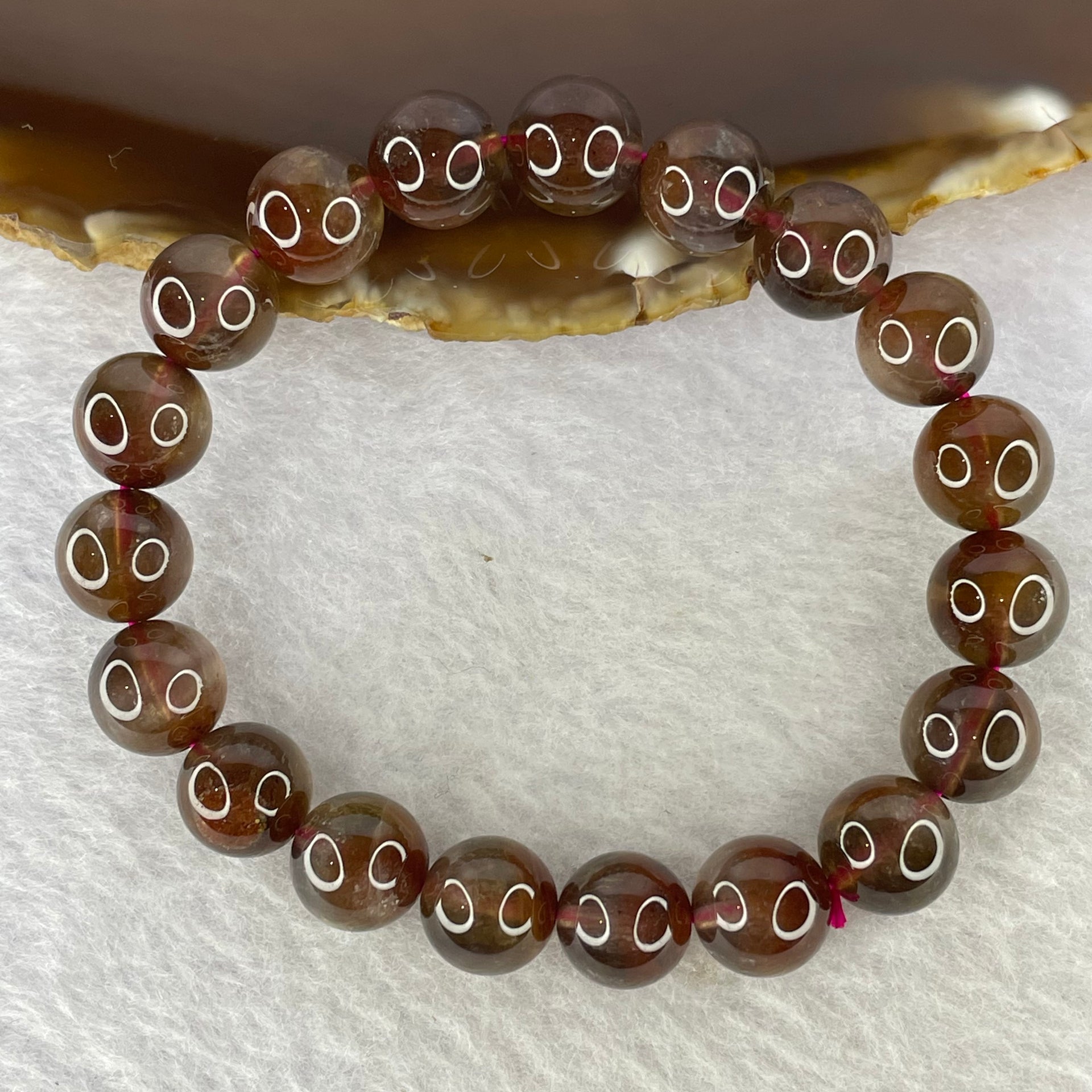 Natural Auralite Crystal Bracelet 极光手链 28.66g 10.4 mm 19 Beads - Huangs Jadeite and Jewelry Pte Ltd