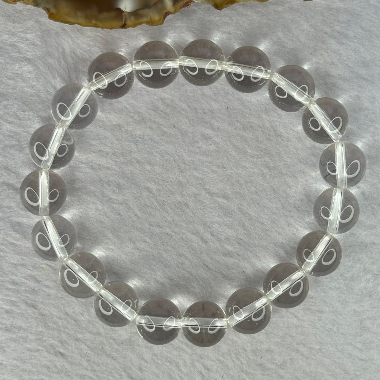 Natural Clear Quartz Bracelet 天然白水晶手链 30.70g 17cm 10.6mm 19 Beads