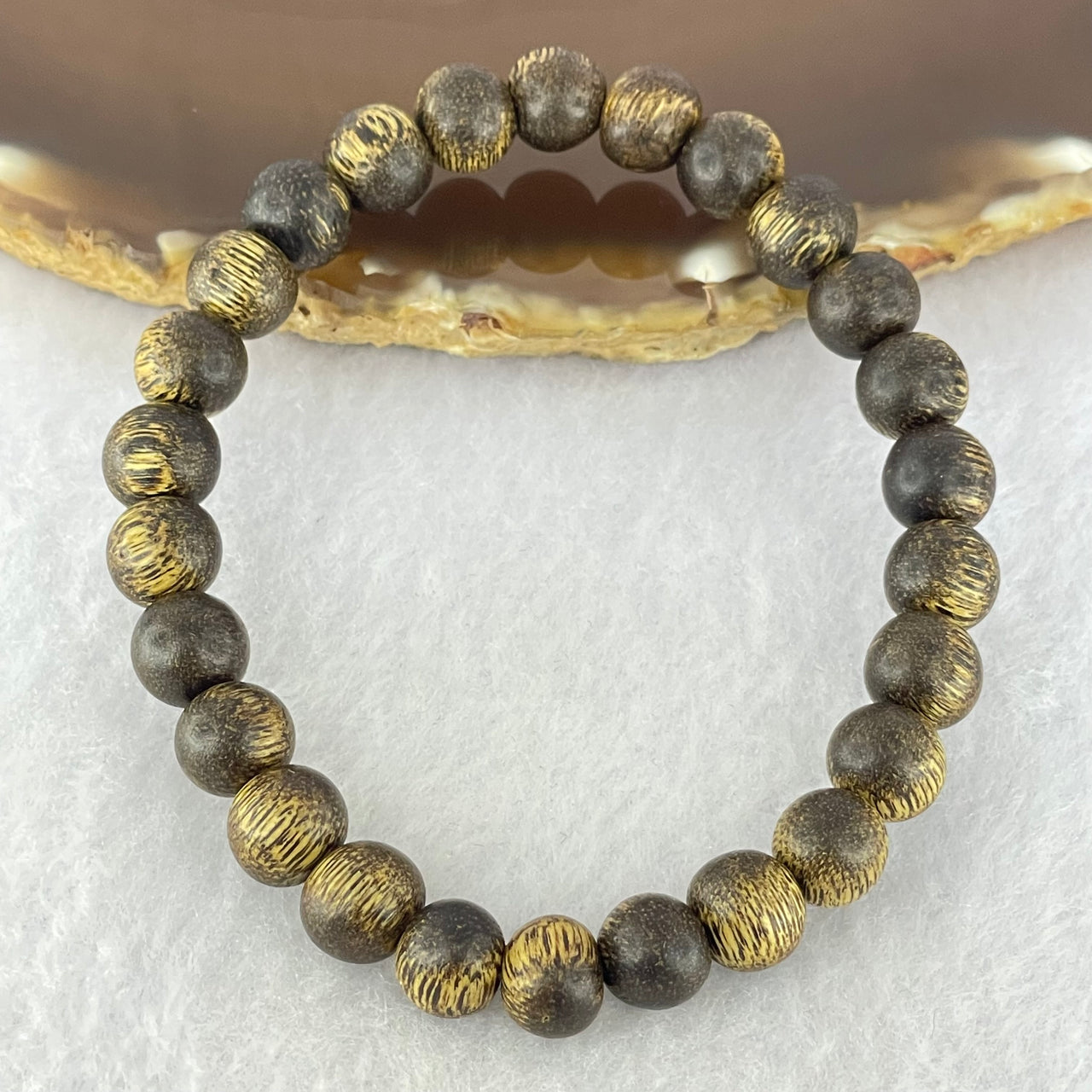 Natural Wild Vietnam Lu Qi Nan Agarwood Beads Bracelet 天然野生越南鹿其南沉香珠手镯 7.15g 17.5cm 9.0mm 26 Beads