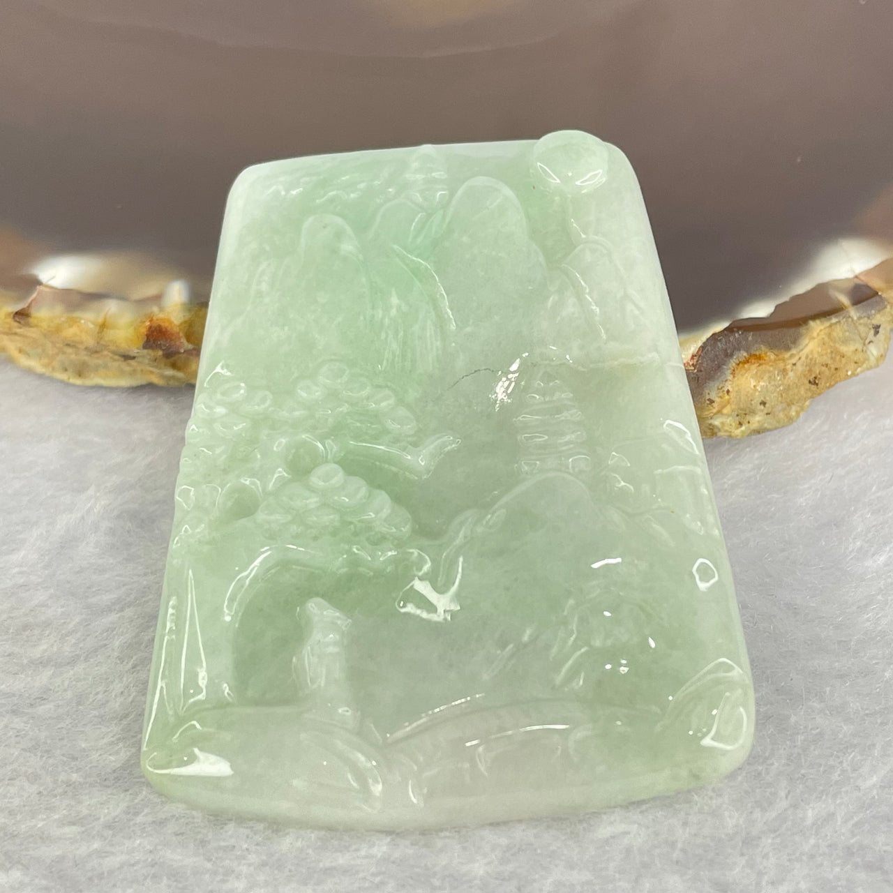 Type A Green Shun Shui Jadeite 23g 38.3 by 49.4 by 5.3mm - Huangs Jadeite and Jewelry Pte Ltd