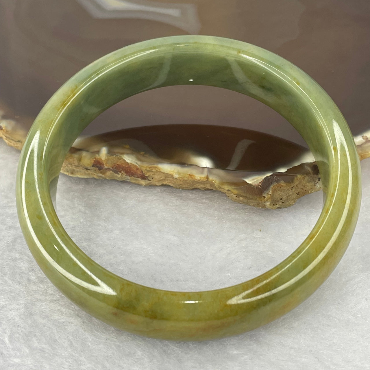 Type A Green Jadeite Bangle 60.90g inner diameter 59.22mm by 13.4 by 7.9mm (very slight external rough) with NGI cert - Huangs Jadeite and Jewelry Pte Ltd