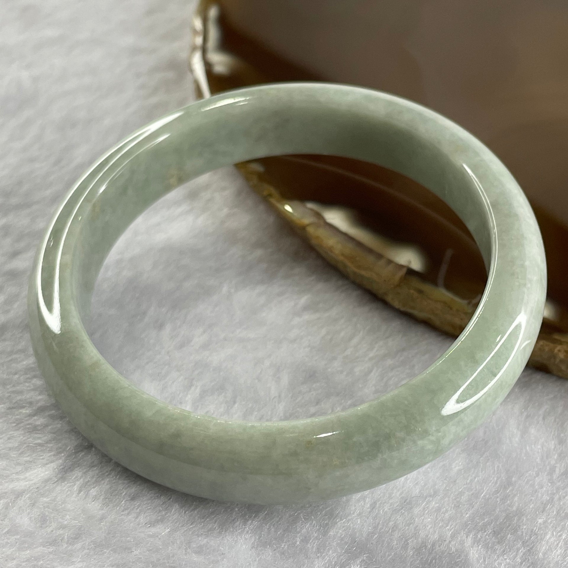 Type A Sky Blue Jade Jadeite Bangle 49.49g inner Dia 57.0mm 12.2 by 7.5mm (Internal Lines) - Huangs Jadeite and Jewelry Pte Ltd