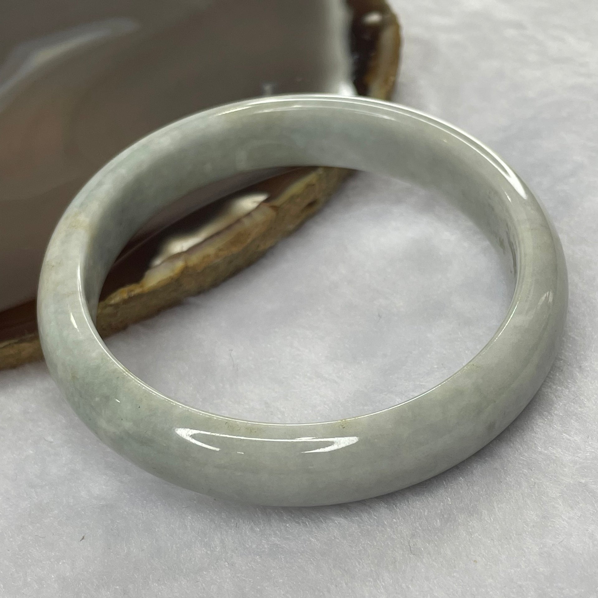 Type A Sky Blue Jade Jadeite Bangle 48.62g inner Dia 58.7mm 12.5 by 7.1mm (Internal Line) - Huangs Jadeite and Jewelry Pte Ltd