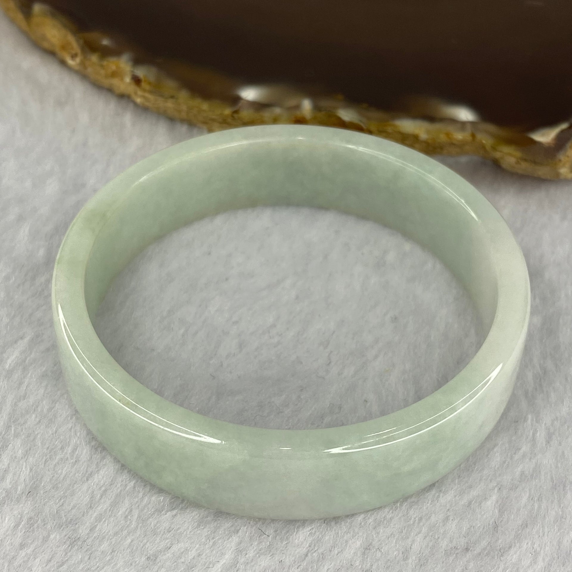 Type A Sky Blue Jadeite Bangle 33.99g inner diameter 53.2mm 13.4 by 4.4mm (slight internal line) - Huangs Jadeite and Jewelry Pte Ltd