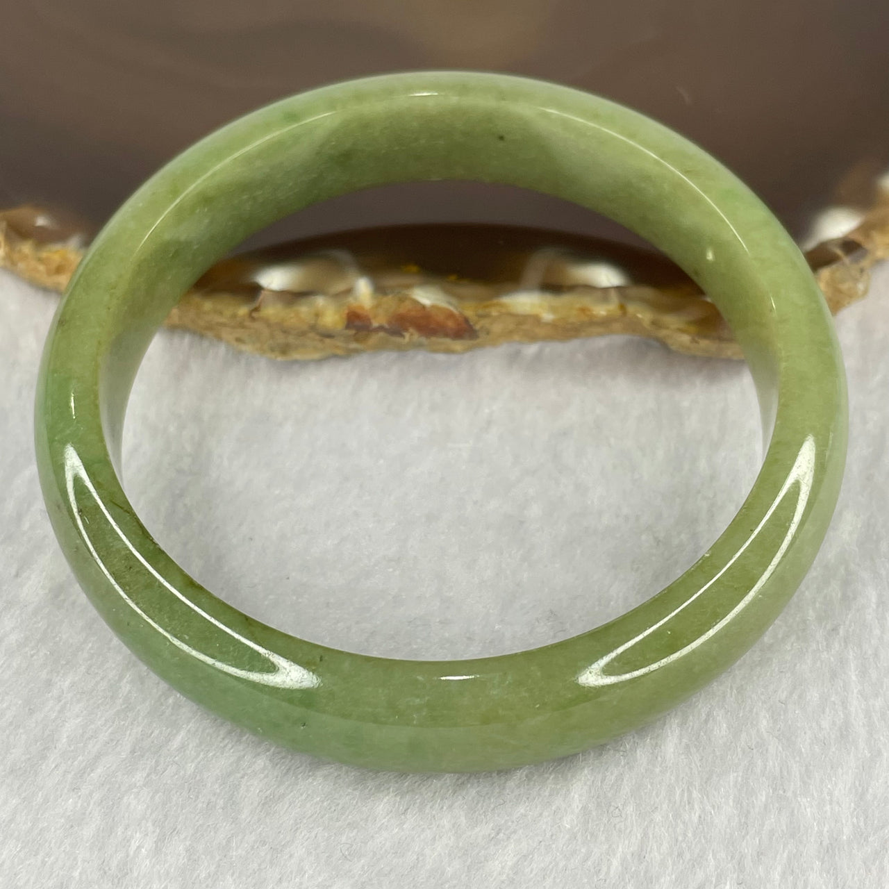 Type A Full Green Jadeite Bangle 50.66g inner Dia 59.7mm 13.3 by 7.0mm (very slight internal line) - Huangs Jadeite and Jewelry Pte Ltd