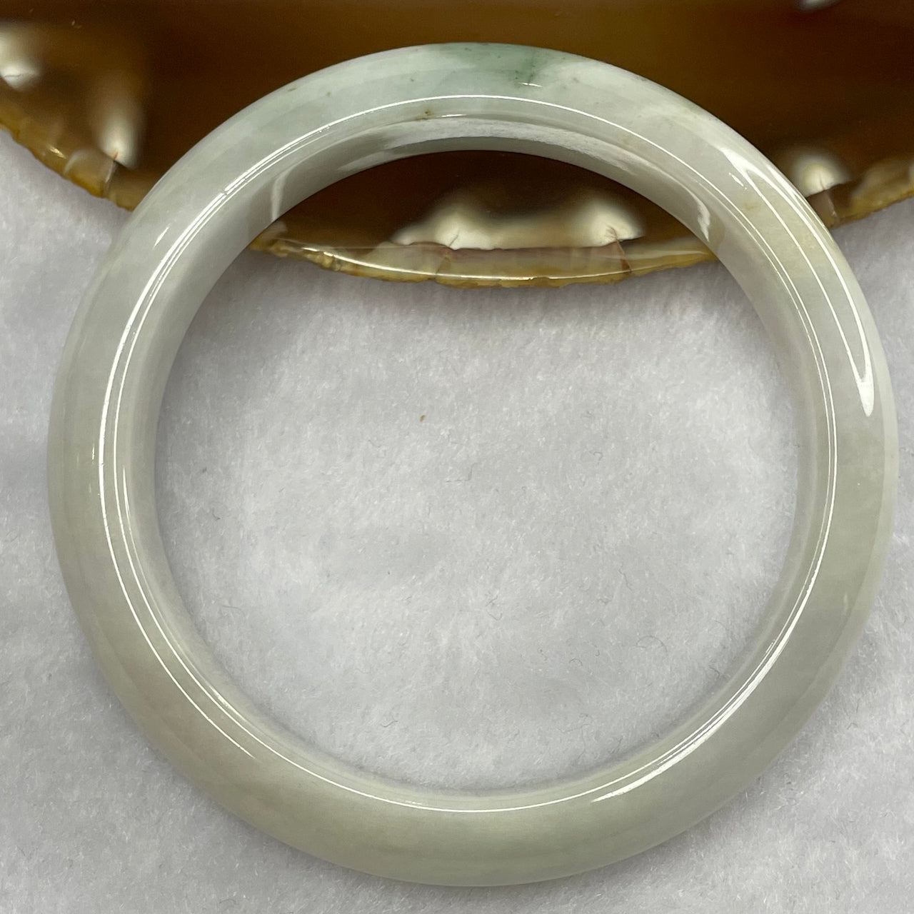 Type A Light Green Jade Jadeite Bangle 57.19g inner Dia 58.1mm 13.3 by 7.7mm (Slight External Line) - Huangs Jadeite and Jewelry Pte Ltd