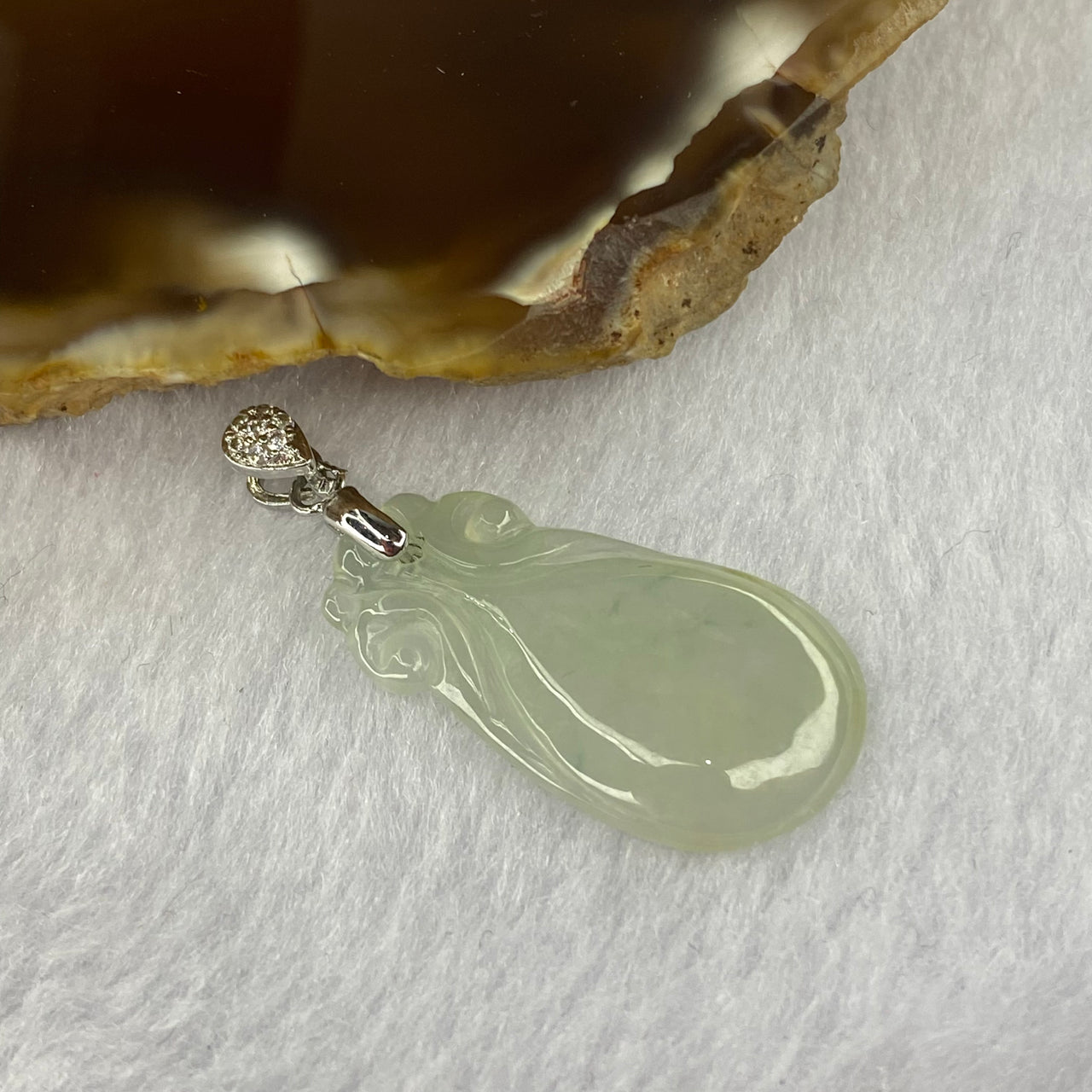 Type A ICY Green Blue Yellow Vase pendant in 925 clasp 2.38g 33.2 by 13.3 by 3.5mm - Huangs Jadeite and Jewelry Pte Ltd