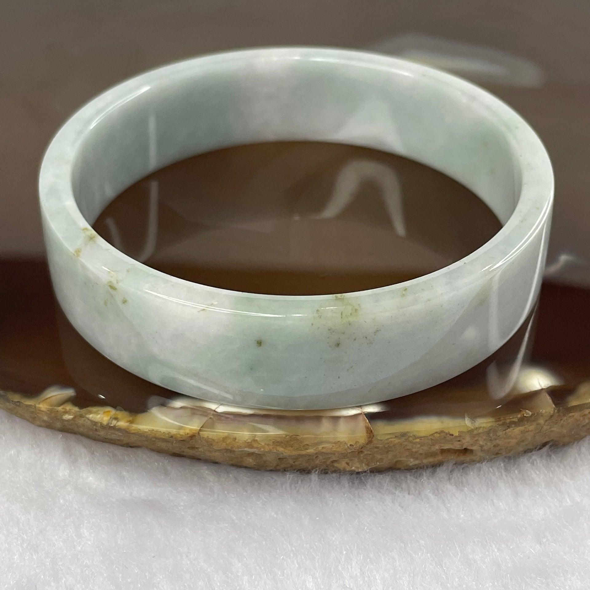 Type A Sky Blue and Lavender Jade Jadeite Flat Bangle 29.39g inner Dia 52.2mm 13.1 by 4.0mm (Very Slight External Rough) - Huangs Jadeite and Jewelry Pte Ltd