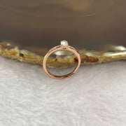 Moonstone 3.2 by 3.2 by 1.7 mm (estimated) in 925 Rose Gold Silver Ring 1.17g - Huangs Jadeite and Jewelry Pte Ltd