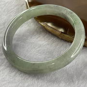 Type A Semi Icy Green and Grey Jade Jadeite Bangle 42.65g inner Dia 55.6mm 9.5 by 8.2mm (Slight External Rough) - Huangs Jadeite and Jewelry Pte Ltd