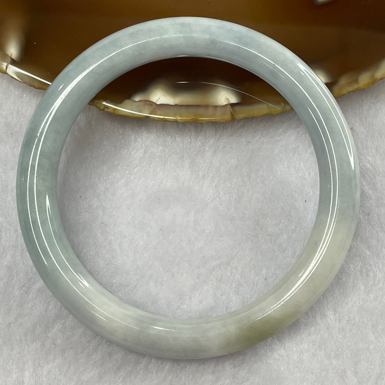 Type A Sky Blue Jade Jadeite Round Bangle 32.04g inner Dia 53.8mm 8.1 by 8.1mm - Huangs Jadeite and Jewelry Pte Ltd