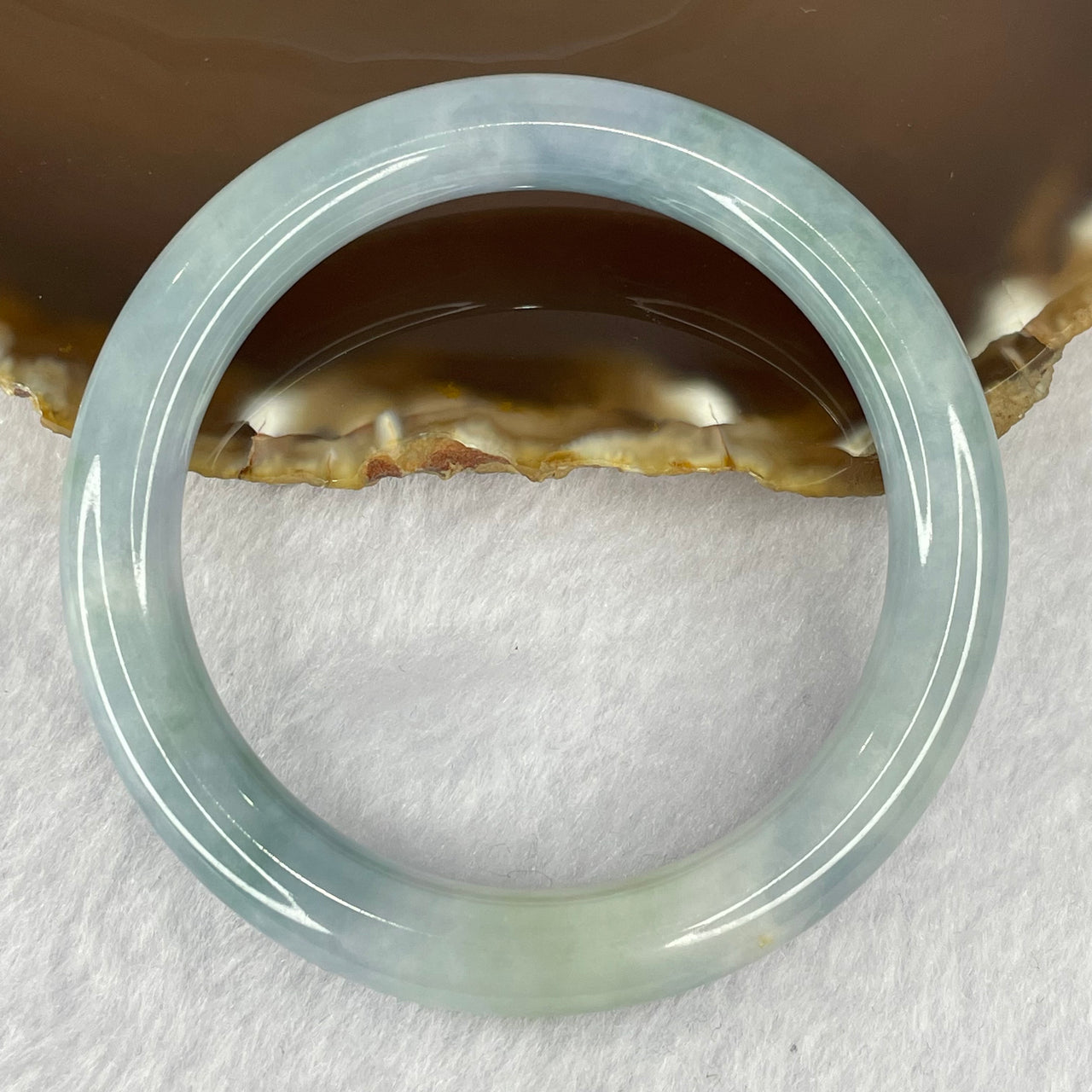 Rare Type A Blue Jadeite Bangle 36.22g inner Dia 51.4mm 8.6 by 8.8mm (Very Slight external rough) - Huangs Jadeite and Jewelry Pte Ltd