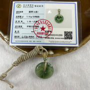 Type A Semi Icy Piao Hua Green Jade Jadeite Ping An Kou Pendant - 7.91g 23.6 by 23.6 by 5.6mm - Huangs Jadeite and Jewelry Pte Ltd