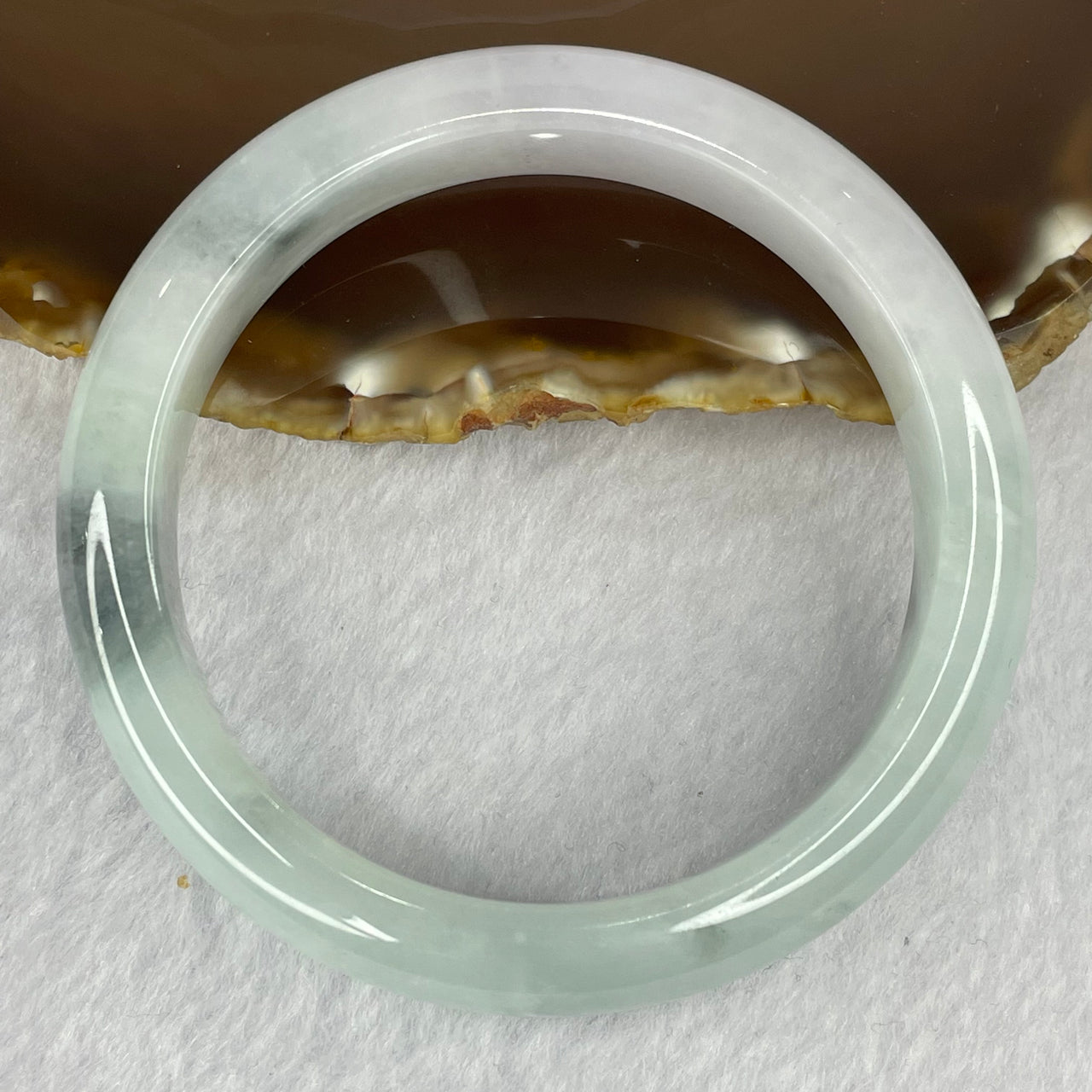 Type A Green Lavender Yellow Jadeite Bangle 55.42g inner Dia 56.6mm 12.1 by 8.2mm (Close to Perfect) - Huangs Jadeite and Jewelry Pte Ltd