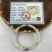 Type A Green Piao Hua Jade Jadeite Bangle 15.41g inner Dia 54.6mm 5.8 by 6.0mm (Internal Lines) - Huangs Jadeite and Jewelry Pte Ltd