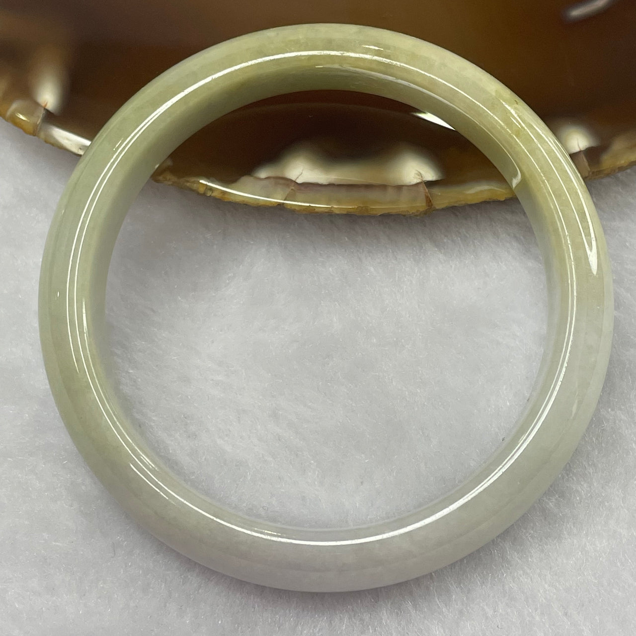 Type A Lavender, Green and Brown Jade Jadeite Bangle 39.38g inner Dia 52.3mm 11.6 by 6.7mm (Slight Internal Line) - Huangs Jadeite and Jewelry Pte Ltd