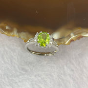 Green Peridot 6.0 by 7.7 by 4.4mm (estimated) in 925 Silver Ring 1.91g - Huangs Jadeite and Jewelry Pte Ltd