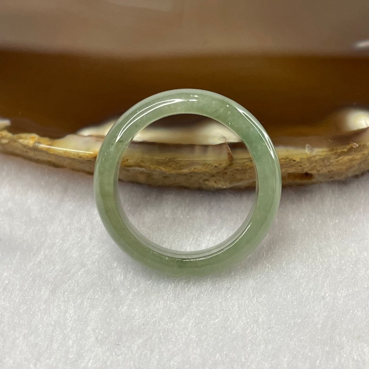 Type A Green Jade Jadeite Ring - 3.61g US 8.25 HK 18 Inner Diameter 18.5mm Thickness 6.7 by 3.1mm - Huangs Jadeite and Jewelry Pte Ltd