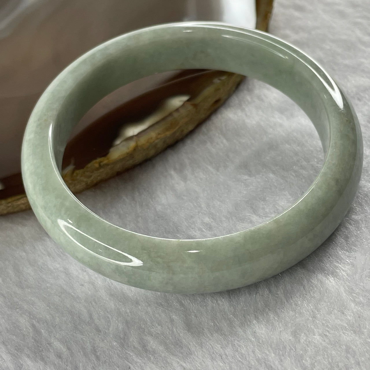 Type A Sky Blue Jade Jadeite Bangle 49.49g inner Dia 57.0mm 12.2 by 7.5mm (Internal Lines) - Huangs Jadeite and Jewelry Pte Ltd