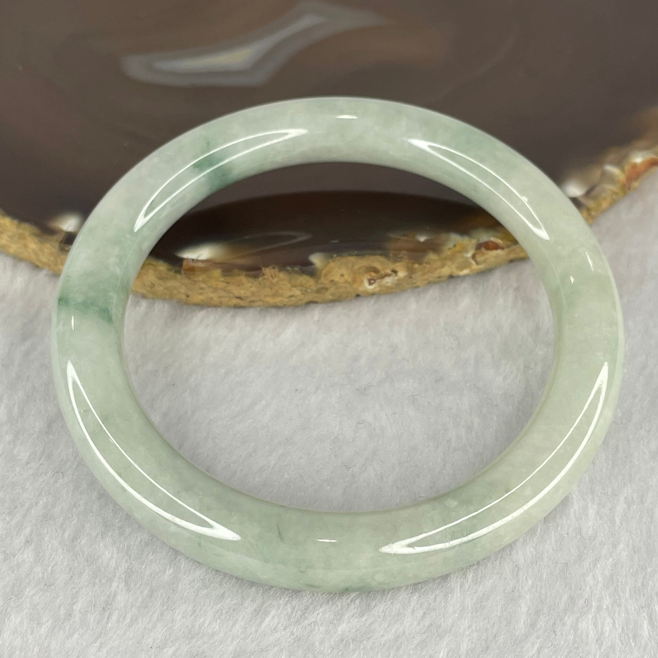 Type A Piao Hua Jadeite 55.07g Inner Dia 59.2mm 9.8 by 9.5mm - Huangs Jadeite and Jewelry Pte Ltd