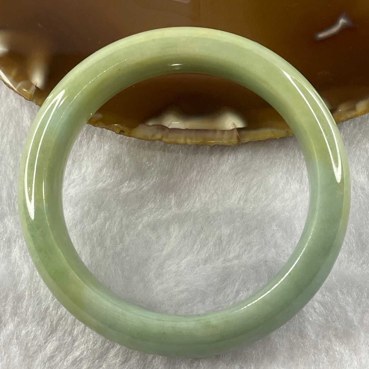 Type A Yellow and Apple Green with Sky Blue Jade Jadeite Bangle 66.40g inner Dia 53.9mm 15.6 by 8.8mm (Slight Internal Line) - Huangs Jadeite and Jewelry Pte Ltd