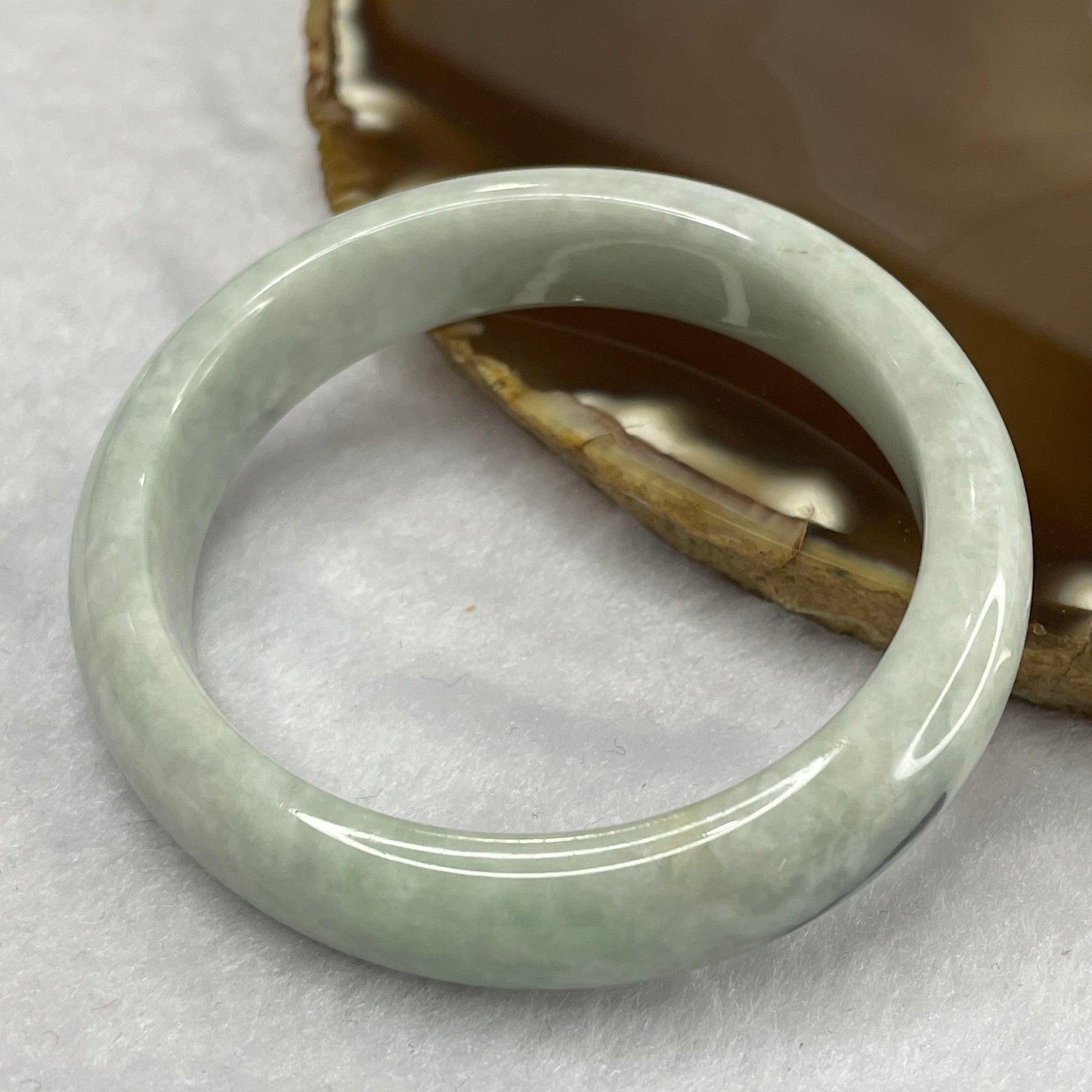 Type A Sky Blue Jade Jadeite Oval Bangle 38.07g inner Dia 51.2mm 11.7 by 7.0mm (Slight Internal Line) - Huangs Jadeite and Jewelry Pte Ltd