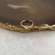 Moonstone 3.2 by 3.2 by 1.7 mm (estimated) in 925 Rose Gold Silver Ring 1.17g - Huangs Jadeite and Jewelry Pte Ltd