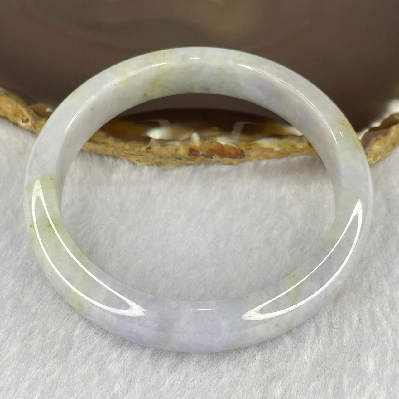 Type A Lavender Yellow Jadeite Bangle 48.32g Inner diameter 57.7mm 12.2 by 7.2mm (slight internal lines) - Huangs Jadeite and Jewelry Pte Ltd