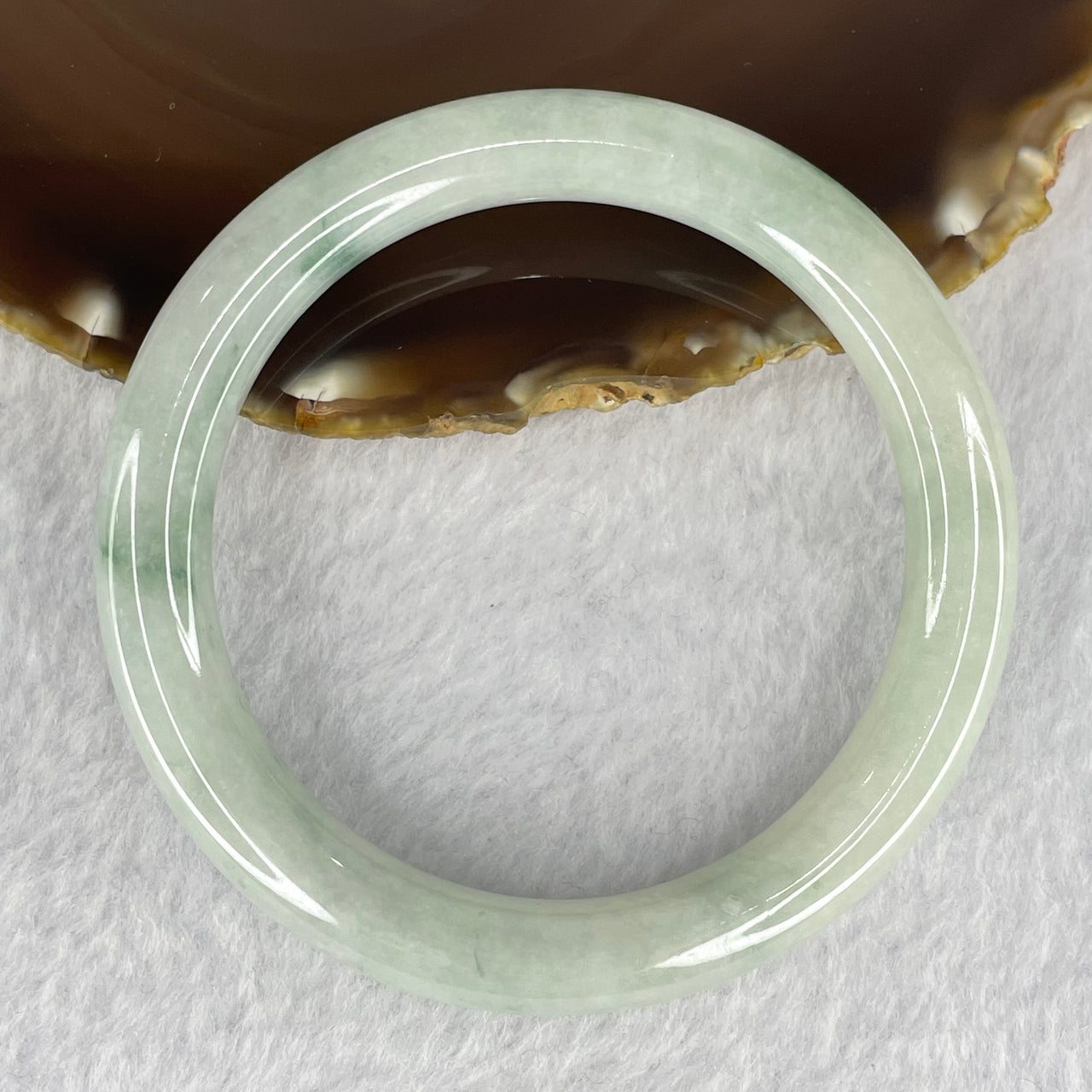 Type A Piao Hua Jadeite 55.07g Inner Dia 59.2mm 9.8 by 9.5mm - Huangs Jadeite and Jewelry Pte Ltd