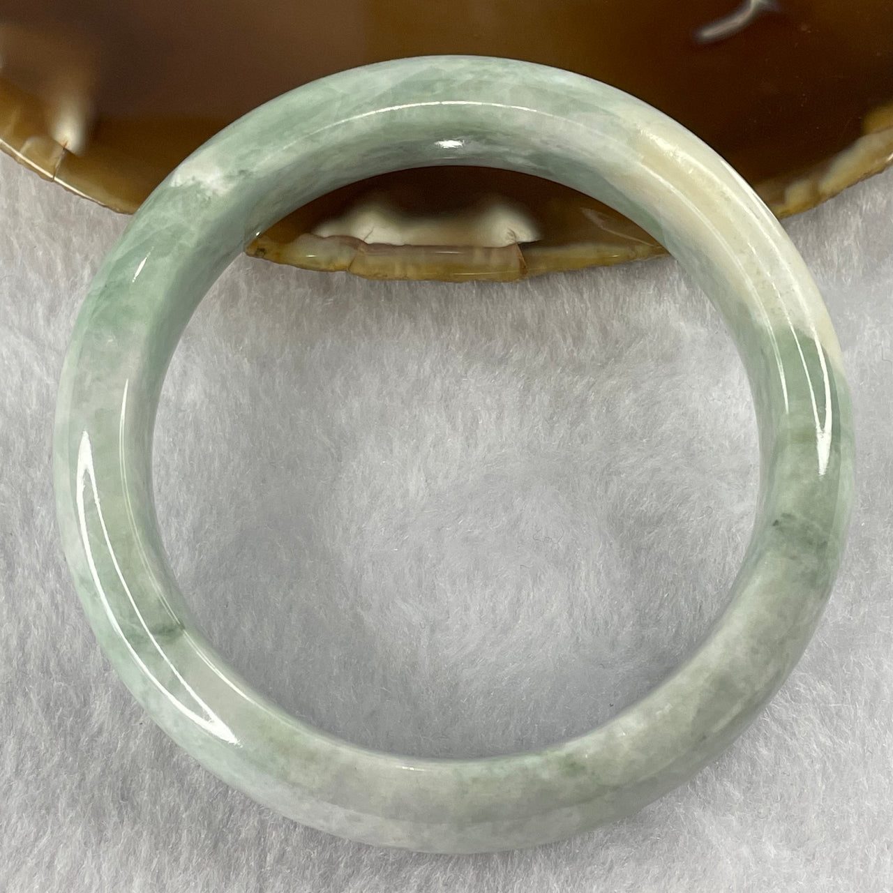 Type A Green and Lavender with Yellow Patches Jade Jadeite Bangle 71.17g inner Dia 59.0mm 15.5 by 8.8mm (Internal Lines) - Huangs Jadeite and Jewelry Pte Ltd