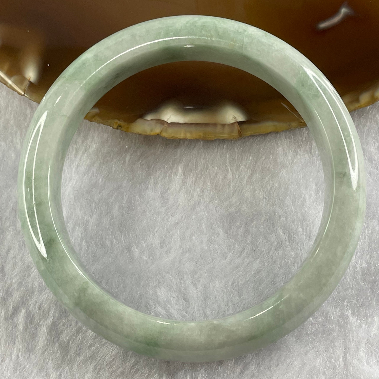 Type A Sky Blue Jade Jadeite Bangle 56.25g inner Dia 56.7mm 12.8 by 8.5mm (Internal Lines) - Huangs Jadeite and Jewelry Pte Ltd