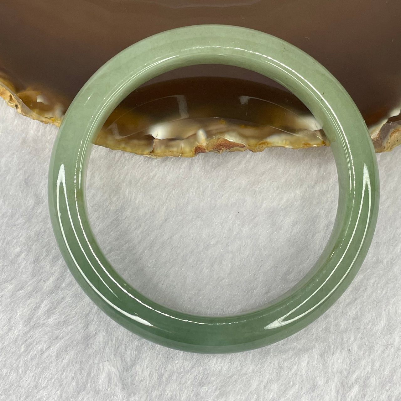 Type A Full Green Jadeite Bangle 37.71g inner Dia 51.8mm 10.2 by 7.6mm - Huangs Jadeite and Jewelry Pte Ltd